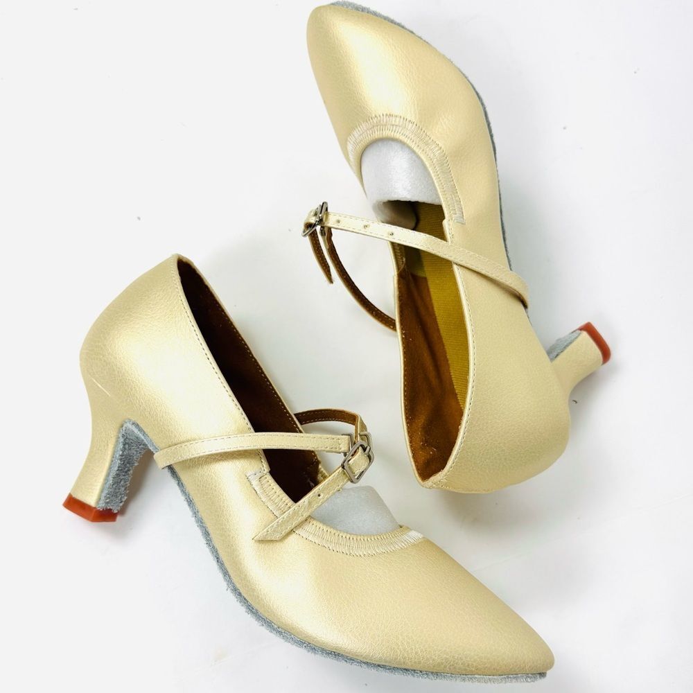 Gold Dance Heels for Ballroom Salsa Tango NEW